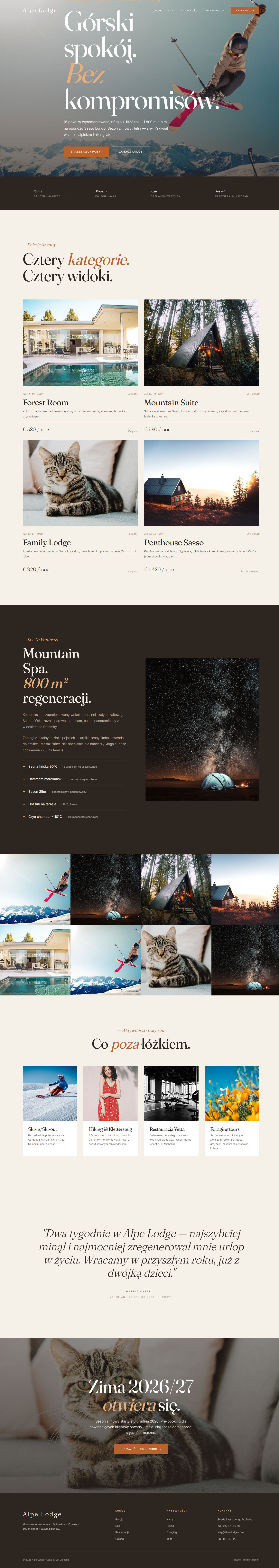 Alpe — pełny widok strony