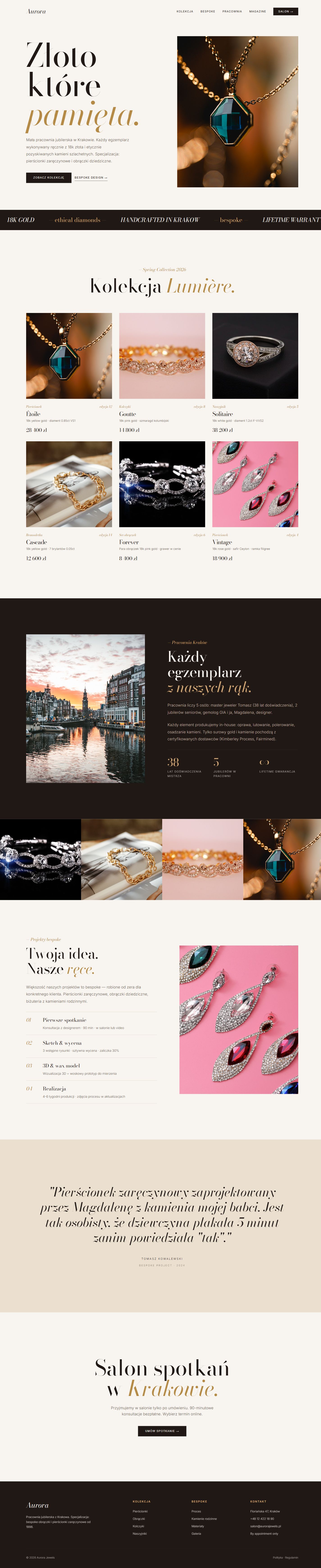 Aurora Jewels — pełny widok strony