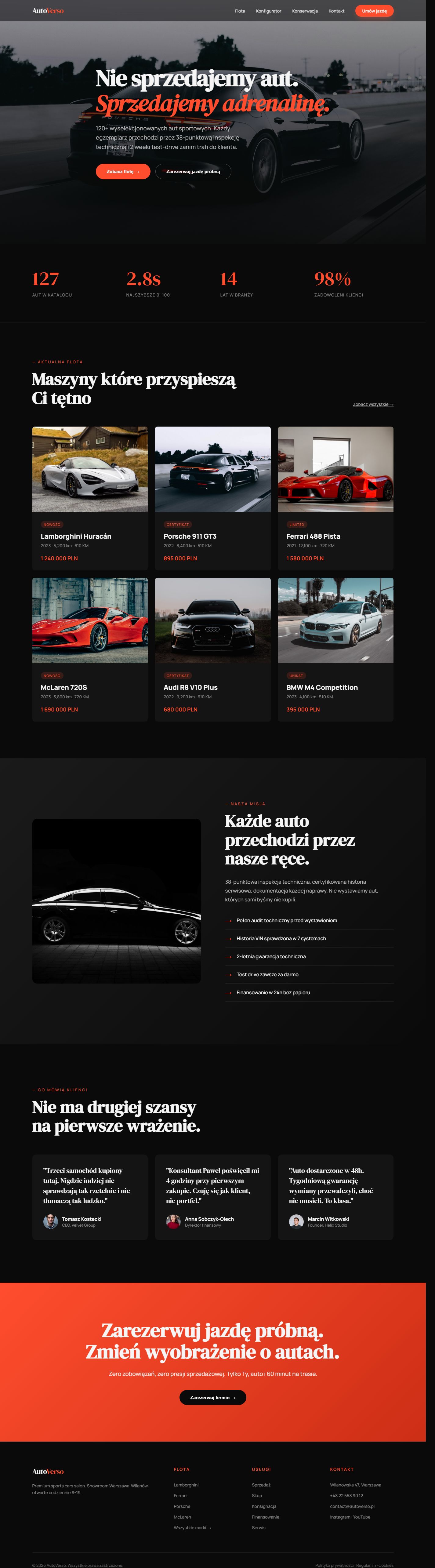 Autoverso — pełny widok strony