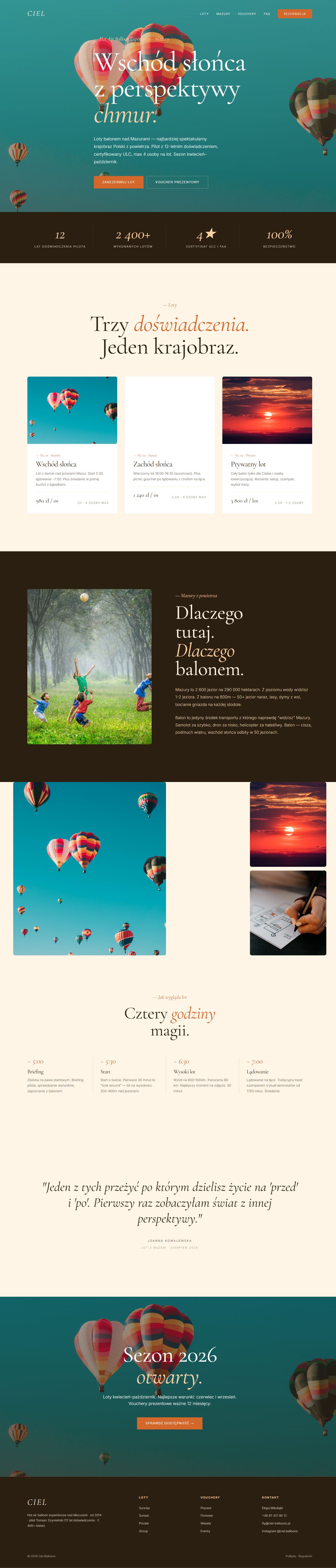 Ciel — pełny widok strony