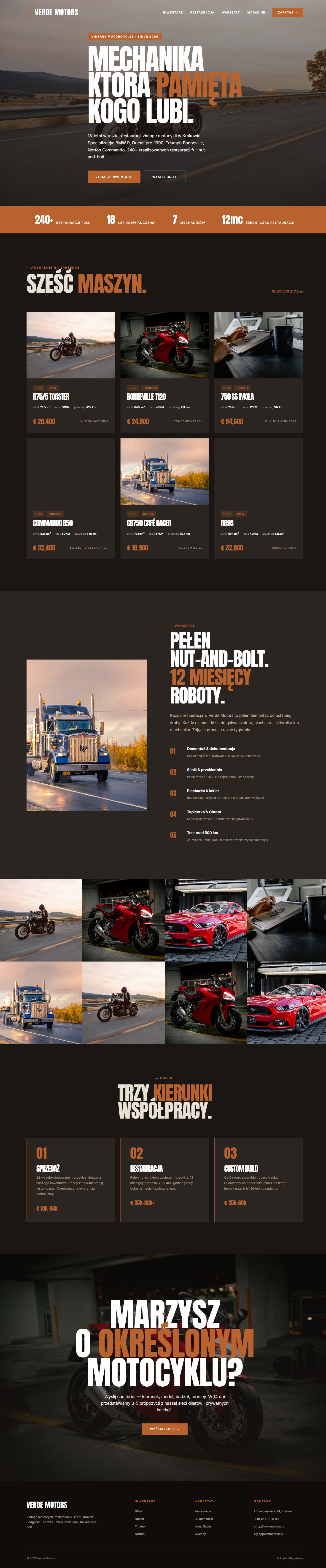 Verde Motors — pełny widok strony